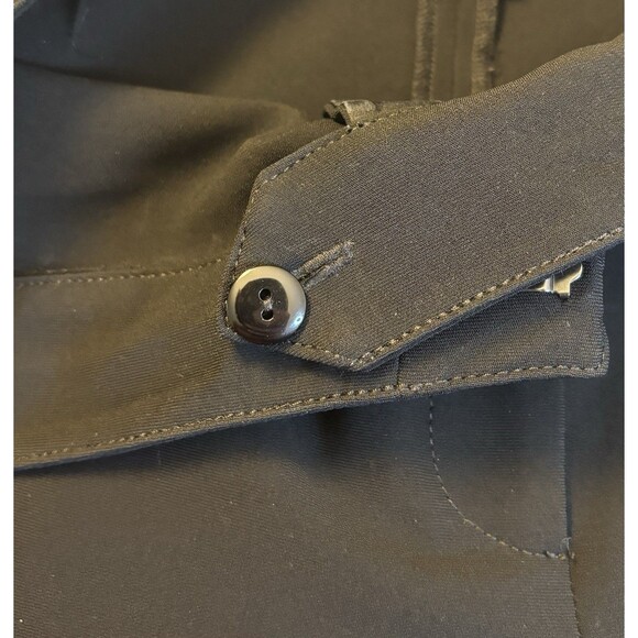 ST JOHN Caviar Diana Pants Black Crepe Marocain 10 Straight Leg Minimalist Work - Picture 7 of 11